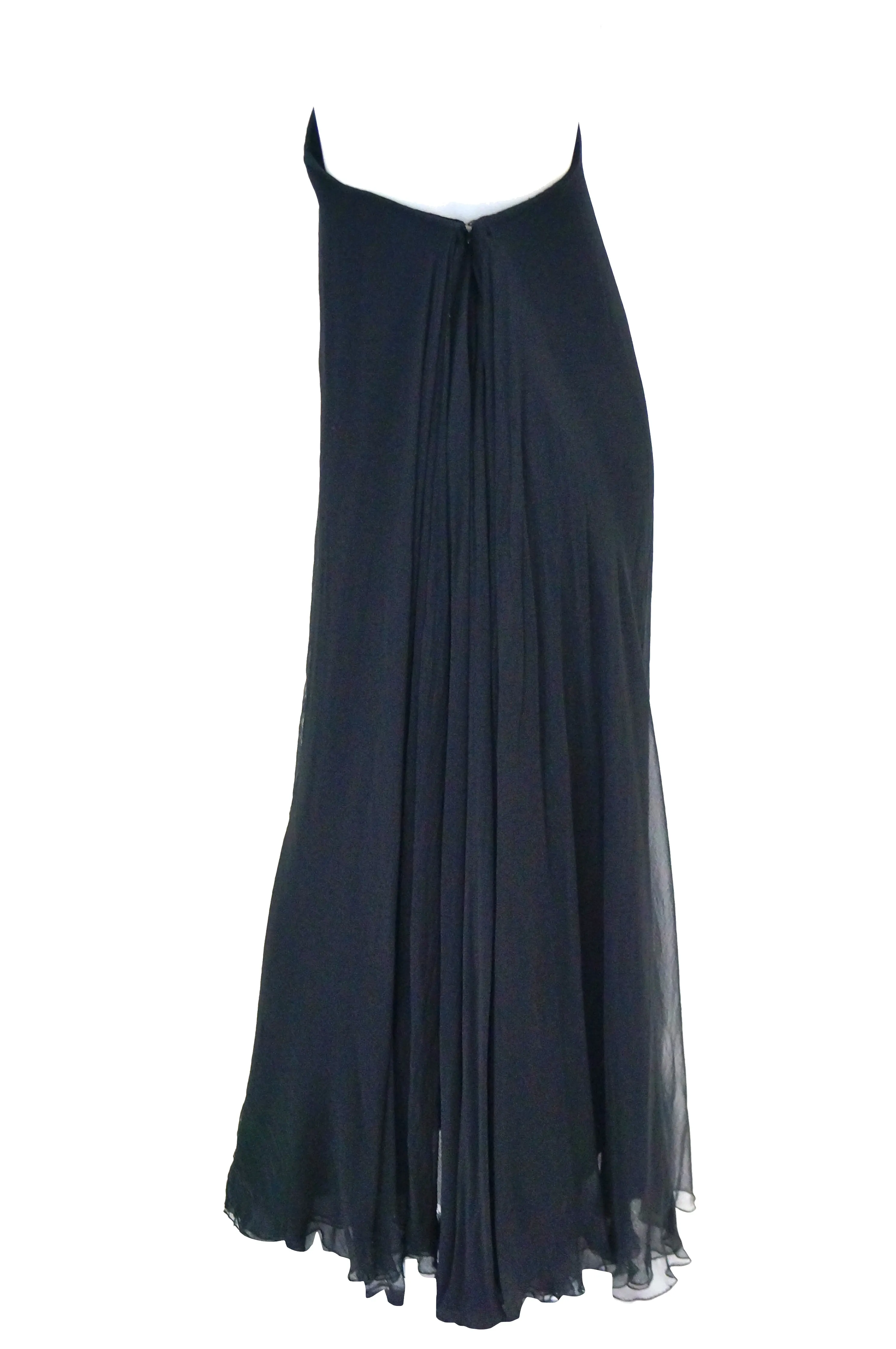 1960s Stavropoulos Black Silk Evening Dress