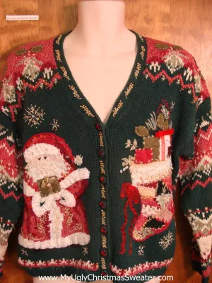 80s Santa with Presents Bad Christmas Sweater