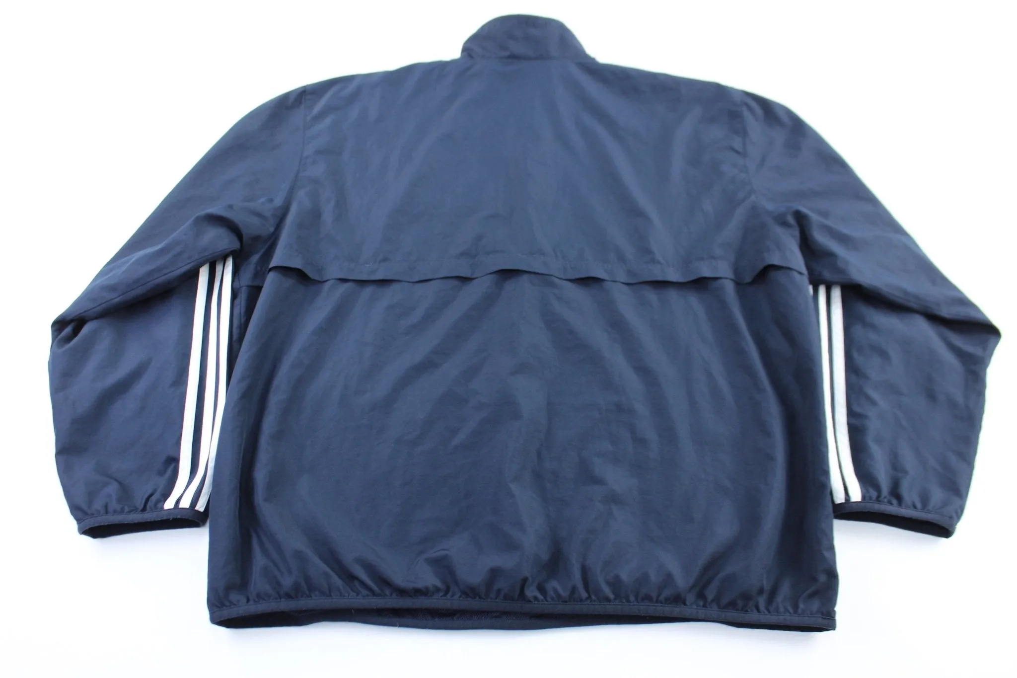 Adidas Embroidered Logo Navy Blue & White Pullover Jacket