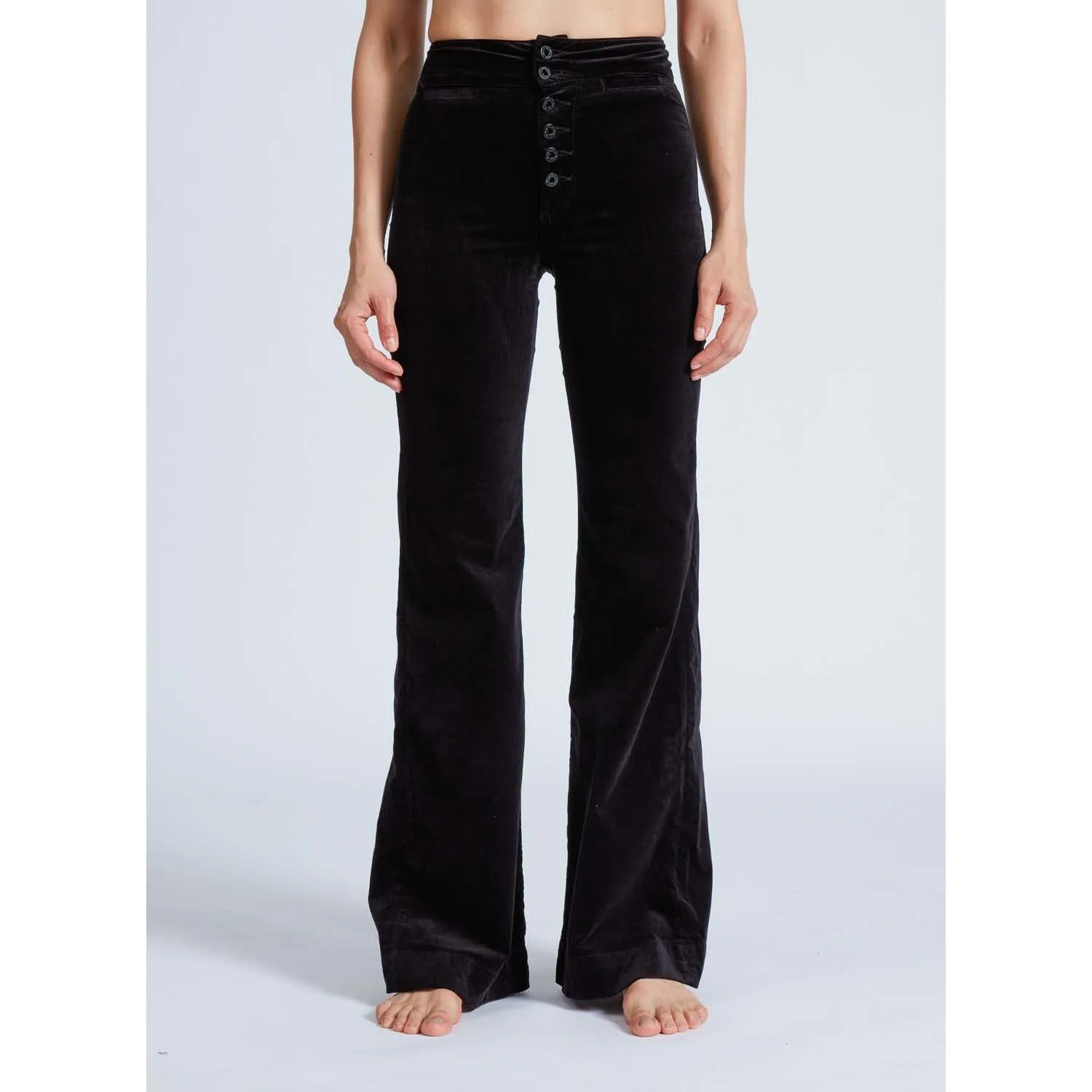 ASKK NY Brighton Wide Leg Black Velvet