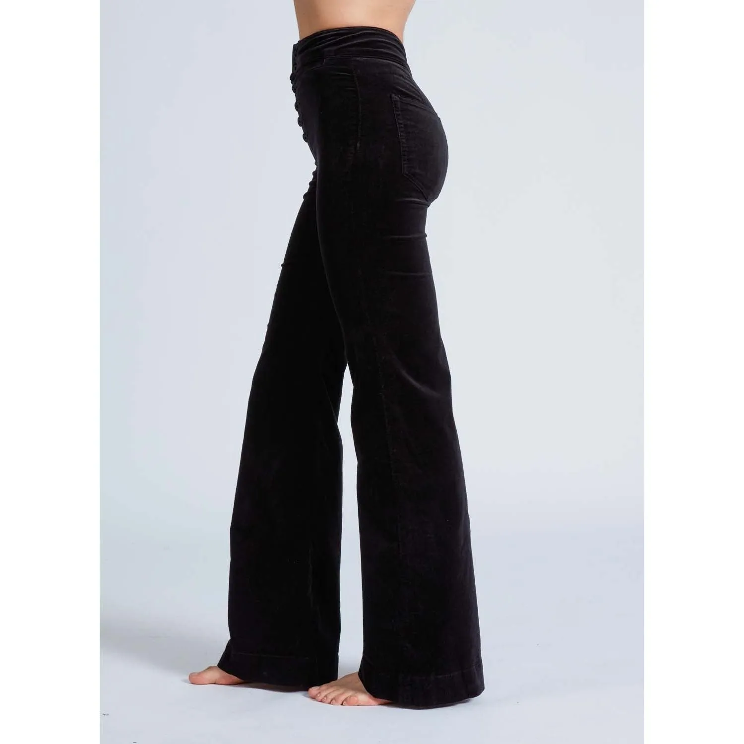 ASKK NY Brighton Wide Leg Black Velvet