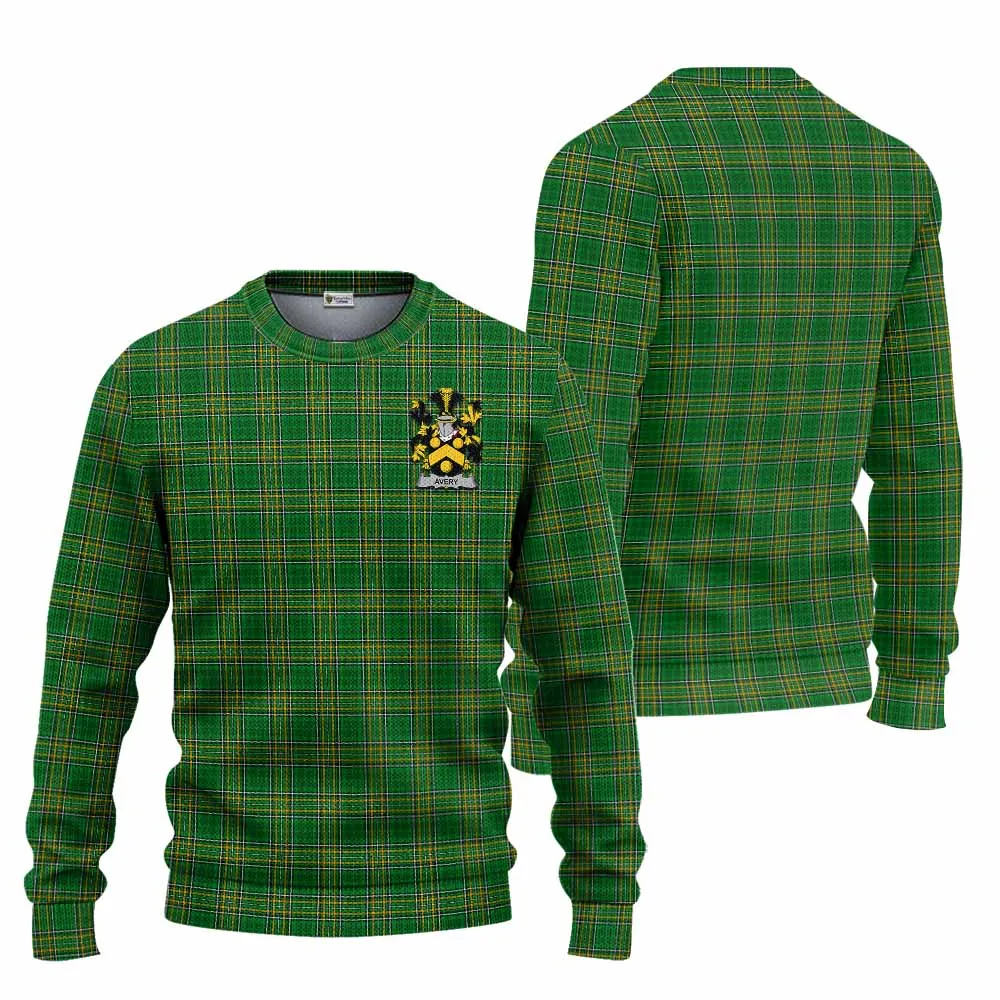 Avery Irish Clan Tartan Knitted Sweater with Coat of Arms