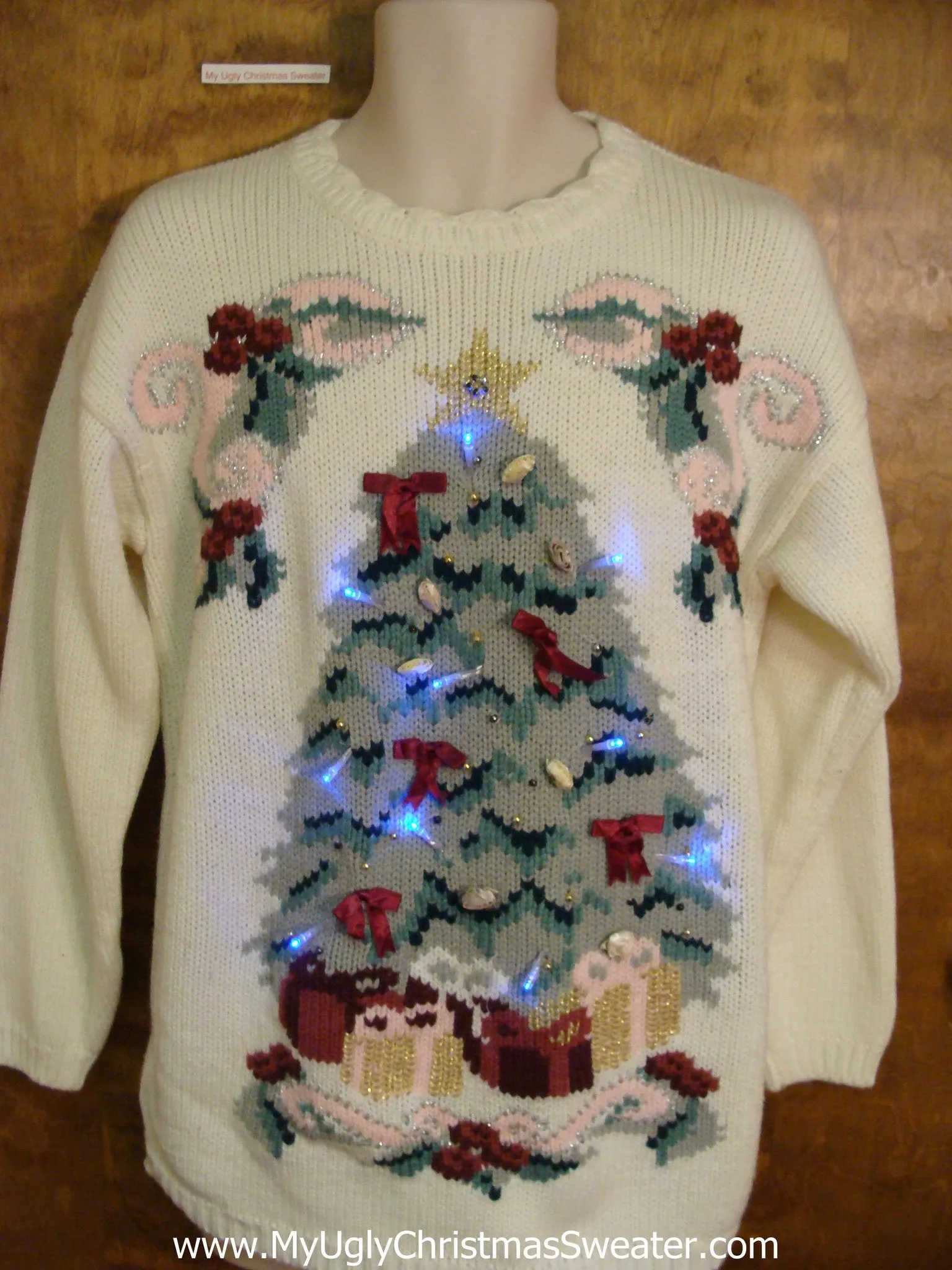 Bad Ugliest Tree Light Up Ugly Xmas Sweater