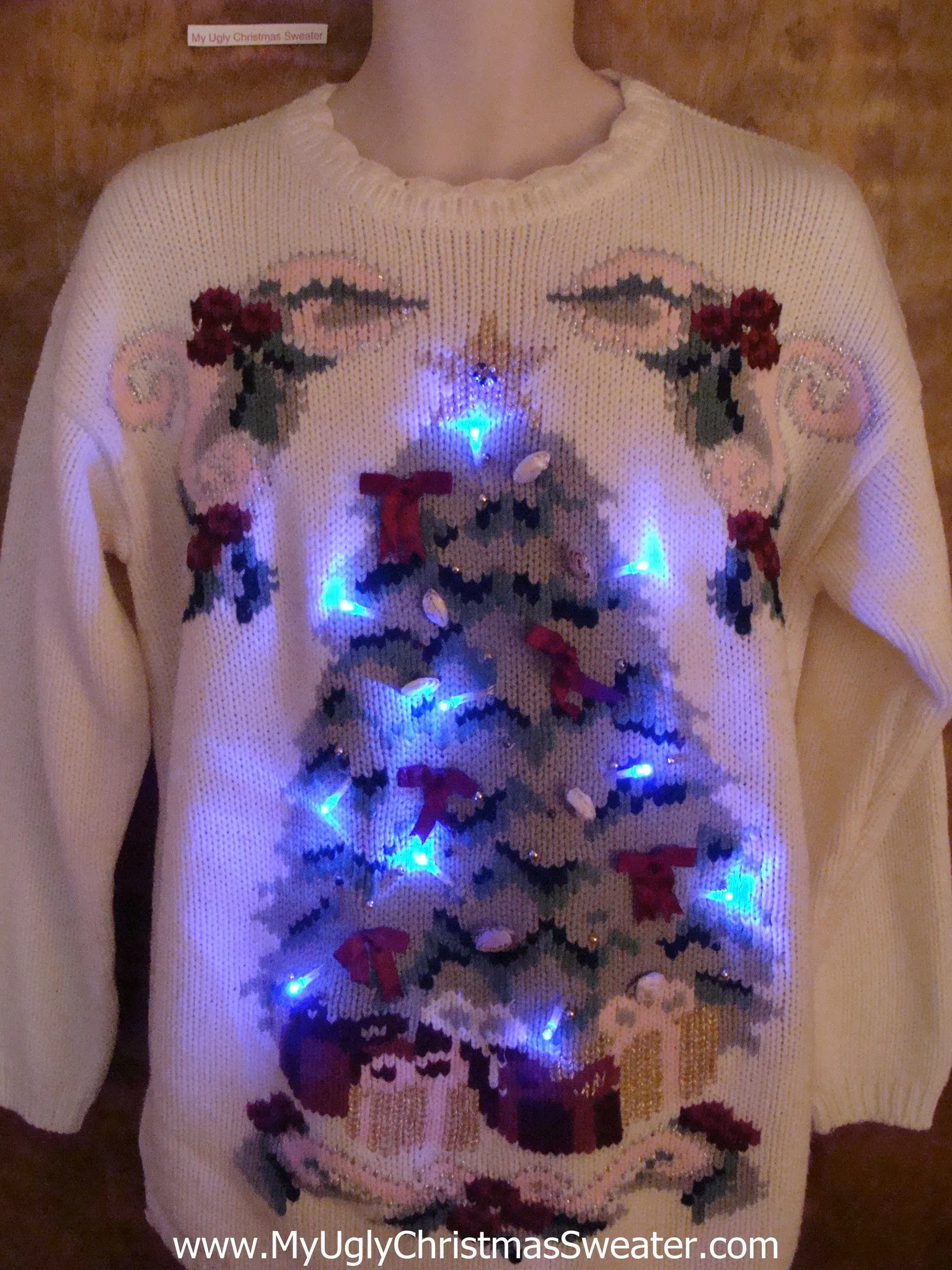 Bad Ugliest Tree Light Up Ugly Xmas Sweater