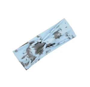 Blue & Gray Tie-Dye Headband