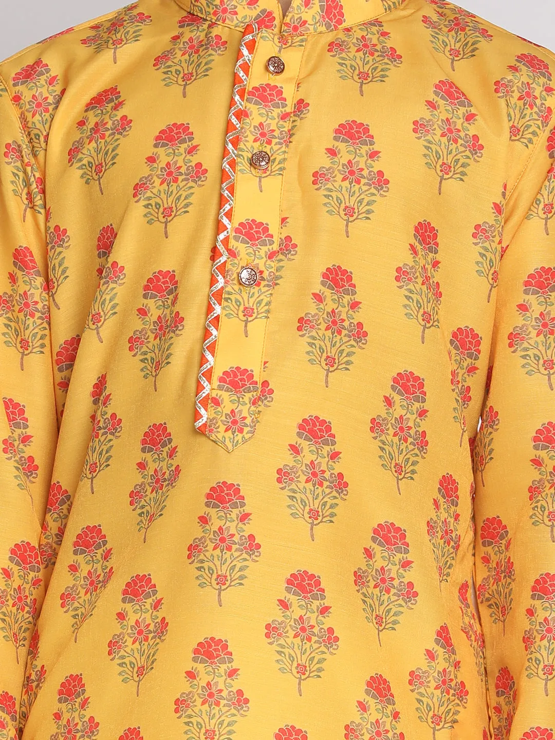 Boy's Mustard Kurta Only - Vastramay Boys