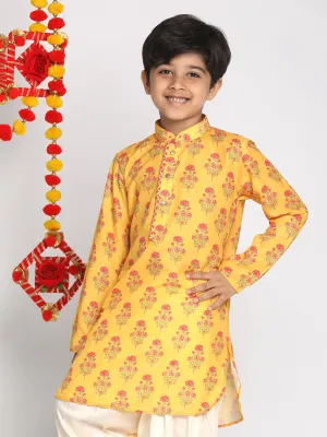 Boy's Mustard Kurta Only - Vastramay Boys