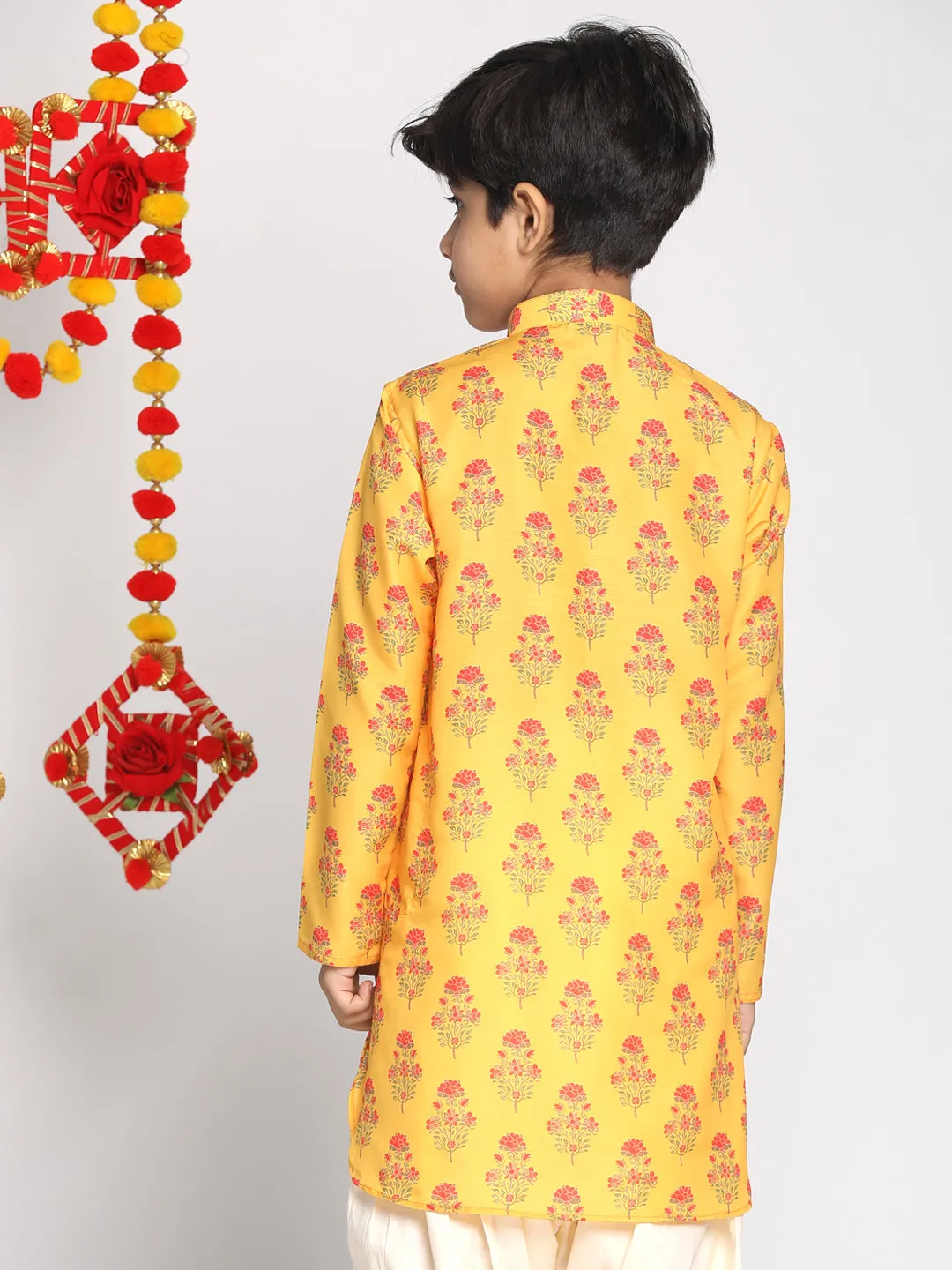 Boy's Mustard Kurta Only - Vastramay Boys