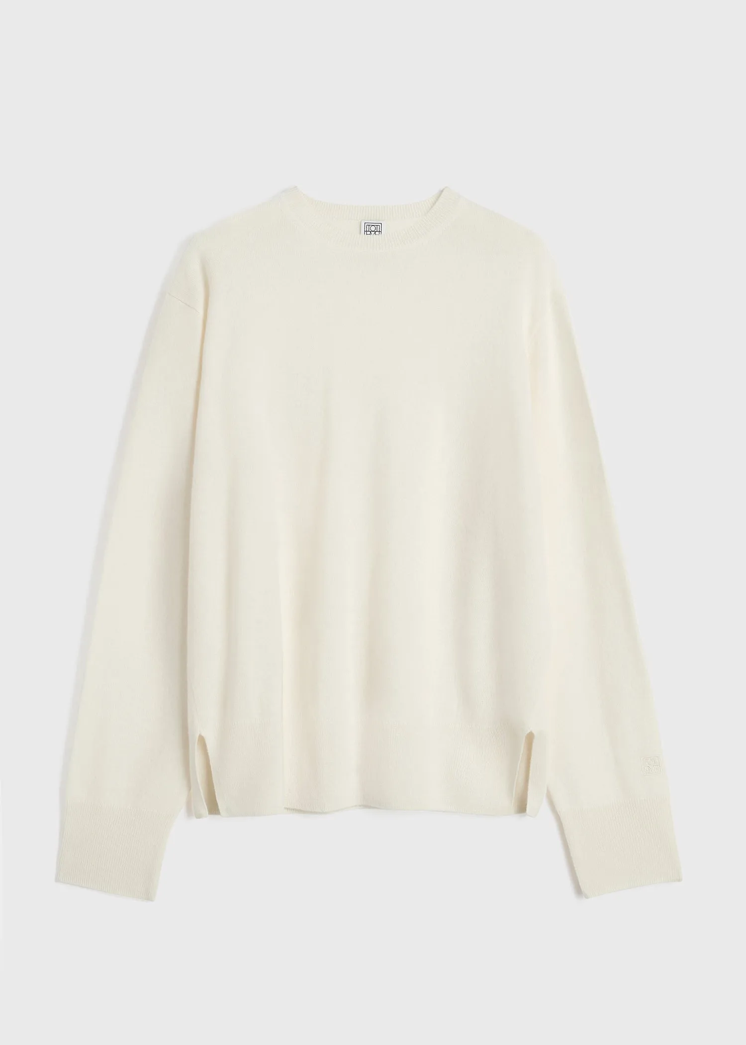 Crew-neck cashmere knit meringue