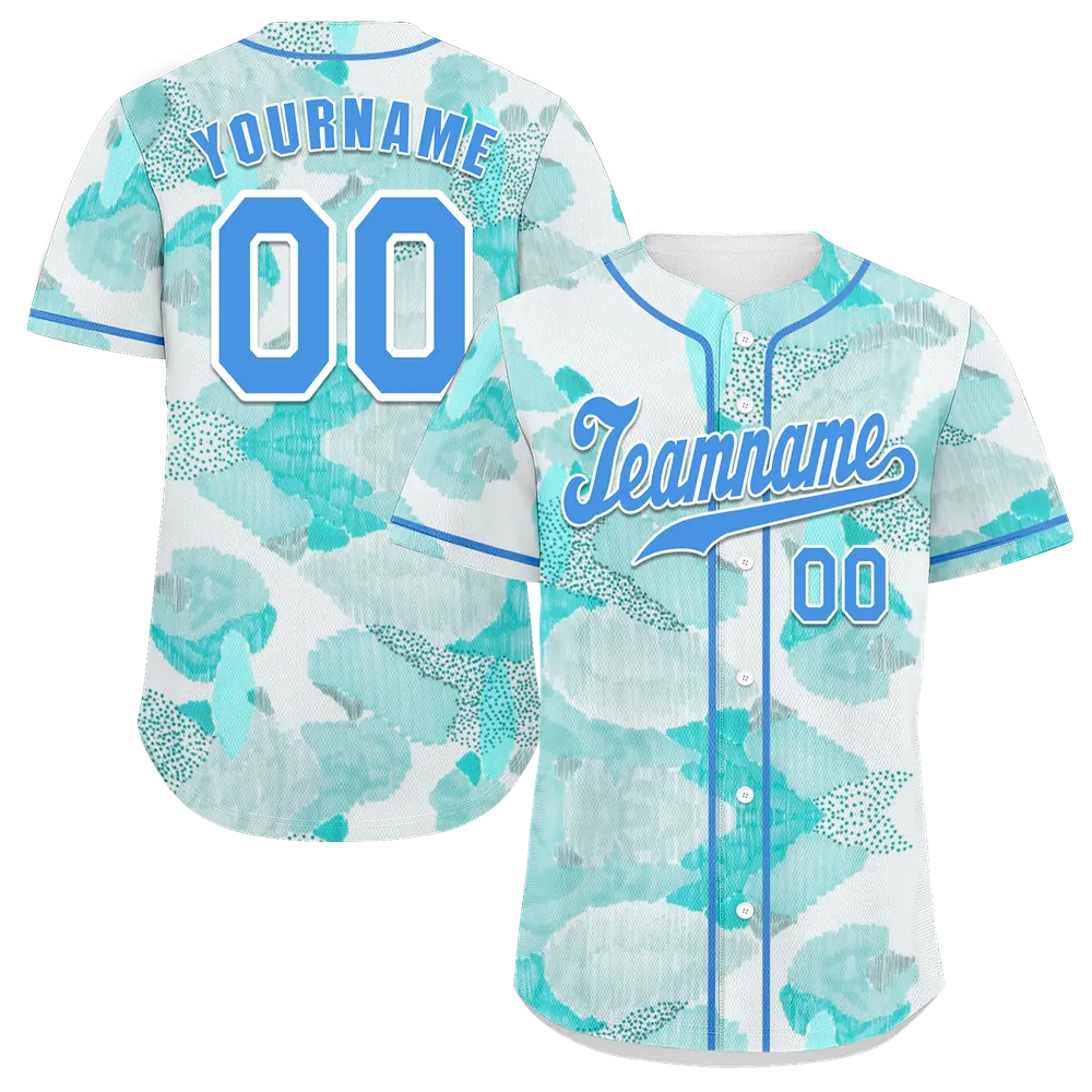 Custom Aqua Graffiti Pattern Aqua Authentic Baseball Jersey