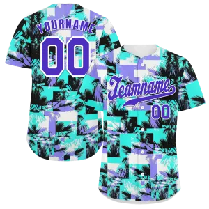 Custom Aqua Graffiti Pattern Blue Authentic Baseball Jersey