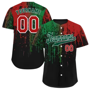 Custom Colorful Graffiti Pattern Green Authentic Baseball Jersey