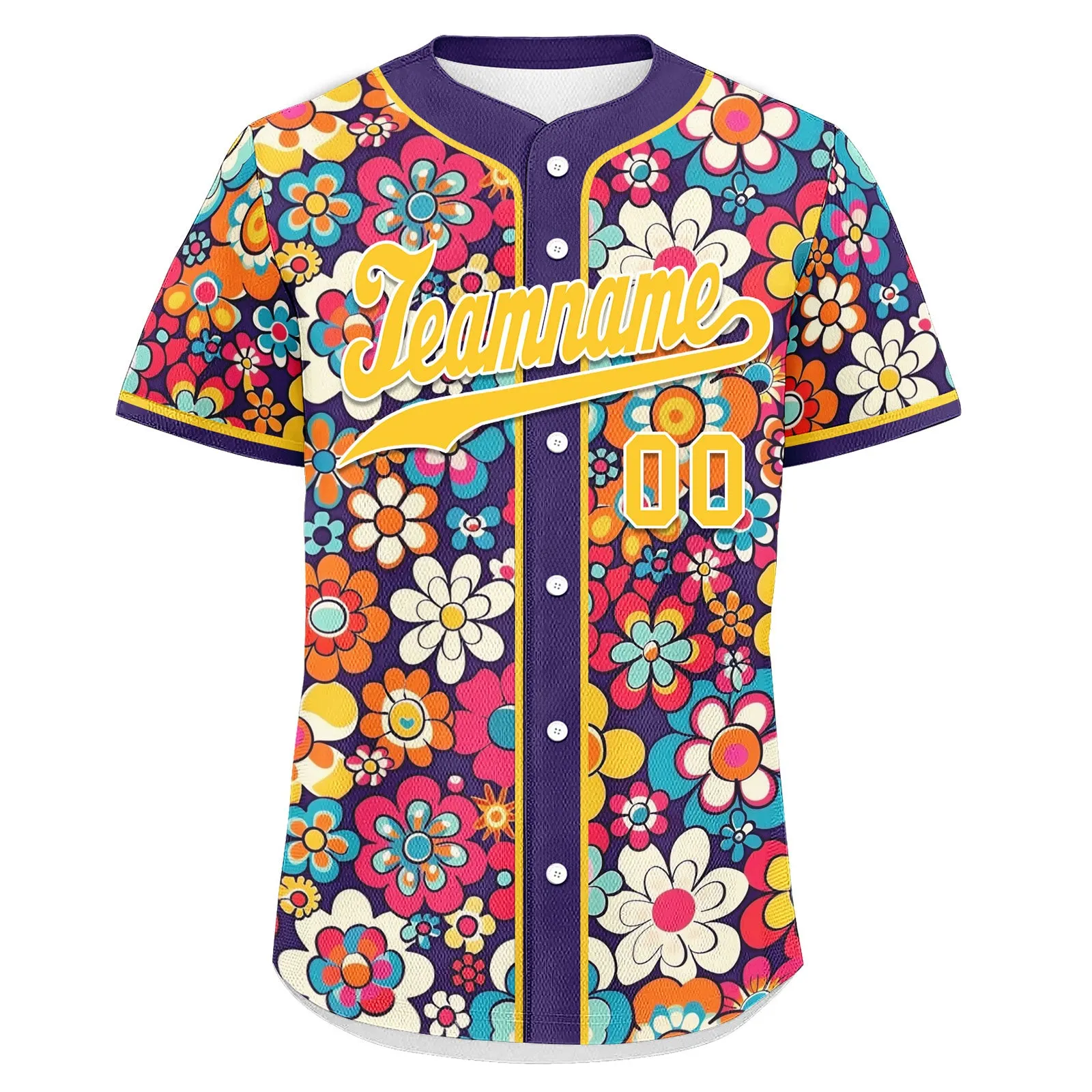 Custom Graffiti Pattern Abstract Floral Patterns Personalized Authentic Baseball Jersey BSBJ01-D020171-6