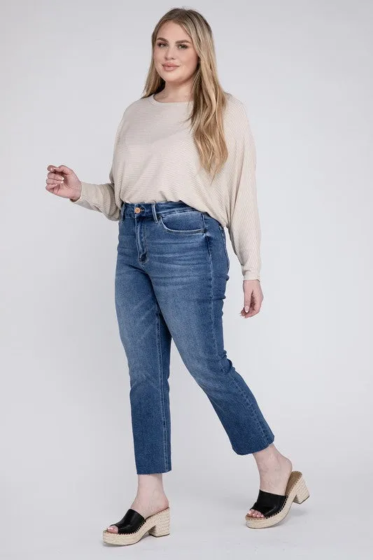 Delicate Plus Size High Rise Slim Straight Jeans