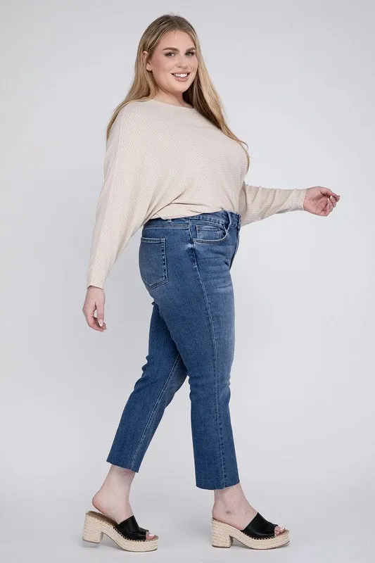 Delicate Plus Size High Rise Slim Straight Jeans