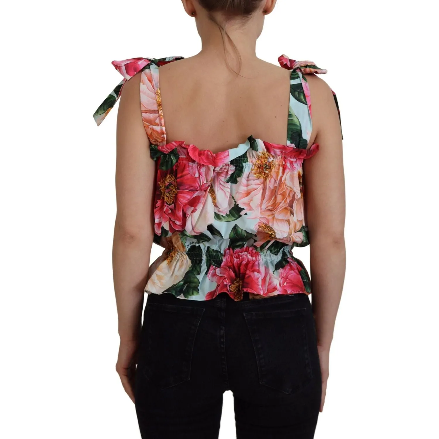 Dolce & Gabbana Elegant Floral Print Sleeveless Tank Top