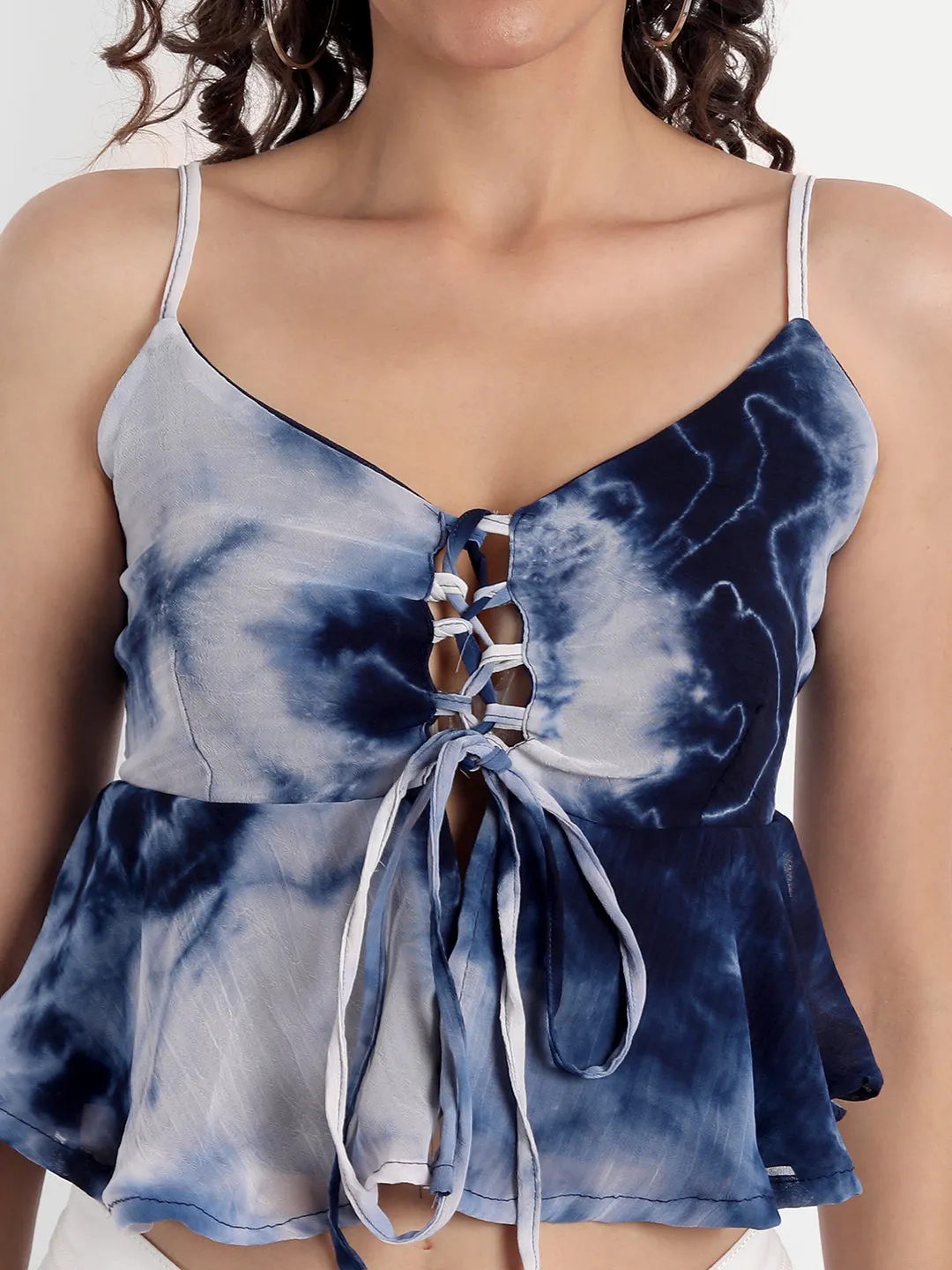 Edith blue tie & dye top