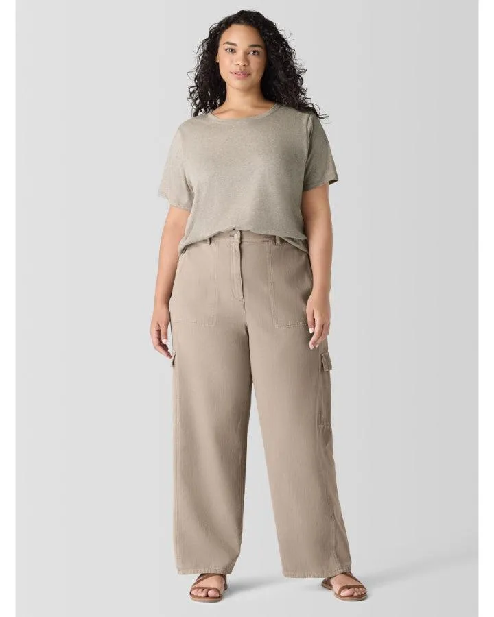 Eileen Fisher Wide Leg Cotton Utility Cargo Pant