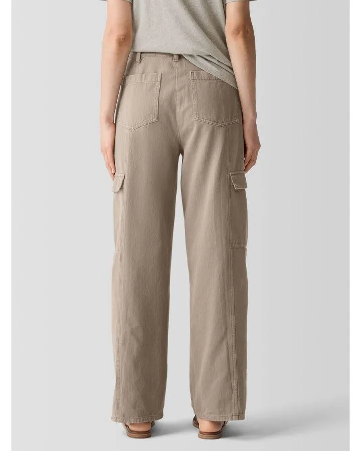 Eileen Fisher Wide Leg Cotton Utility Cargo Pant