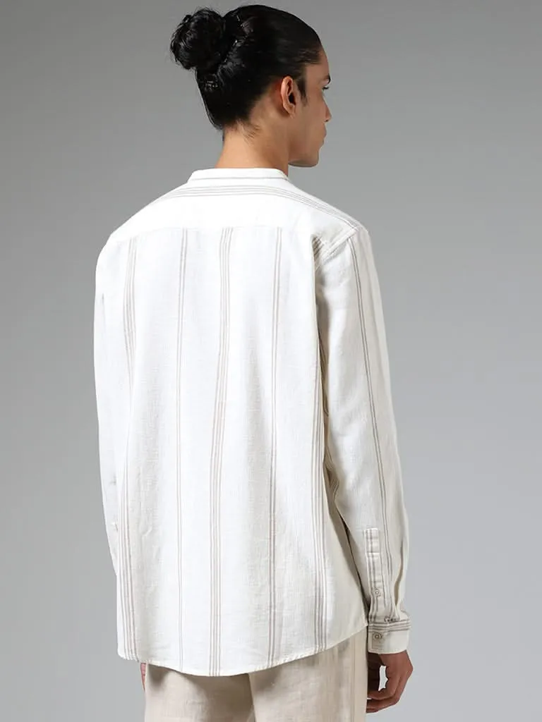 ETA Off White Striped Resort-Fit Shirt