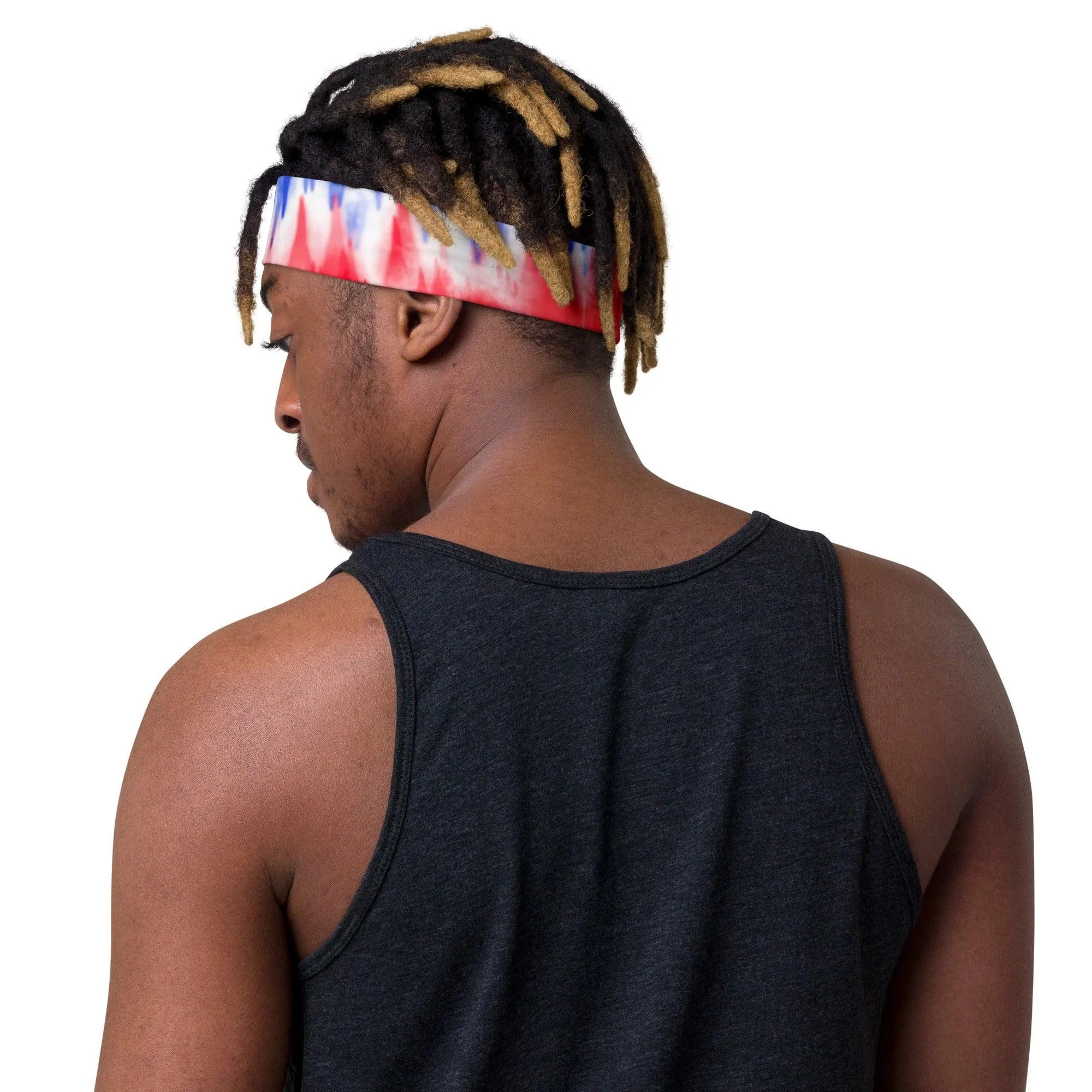 Father's Day Patriotic Tie Dye Superman Sports Headband