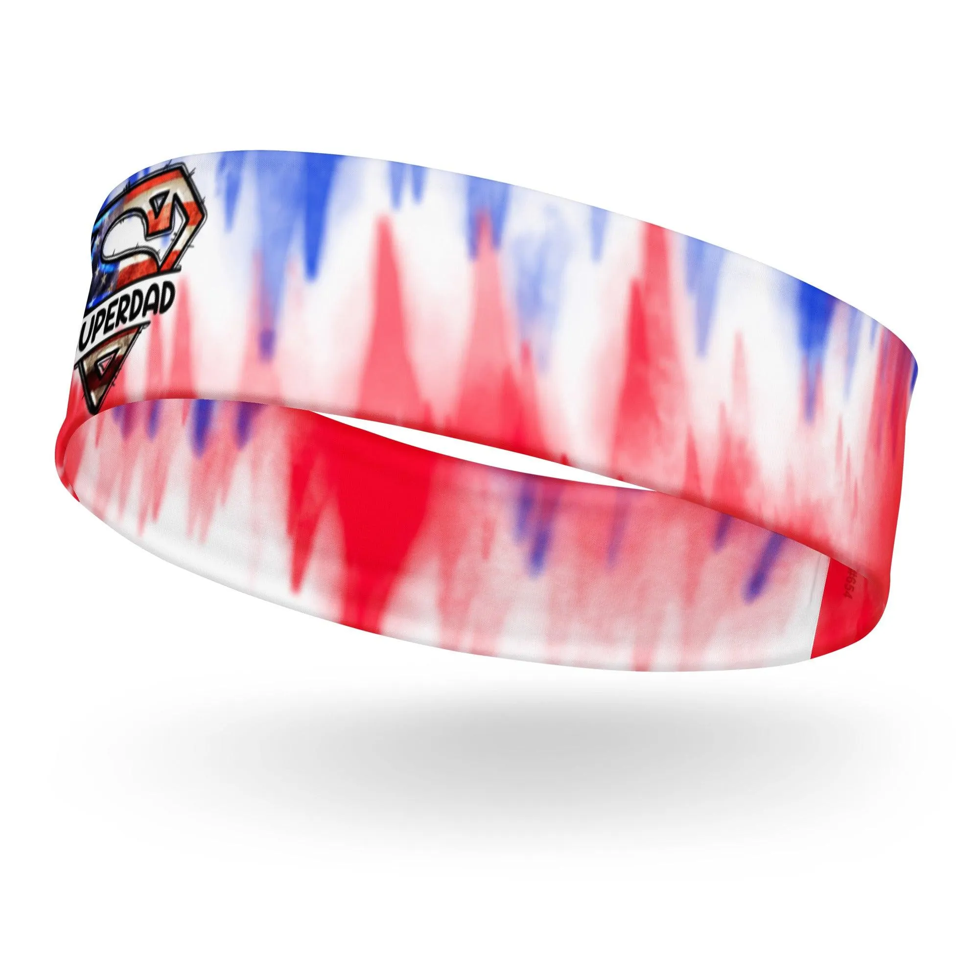 Father's Day Patriotic Tie Dye Superman Sports Headband