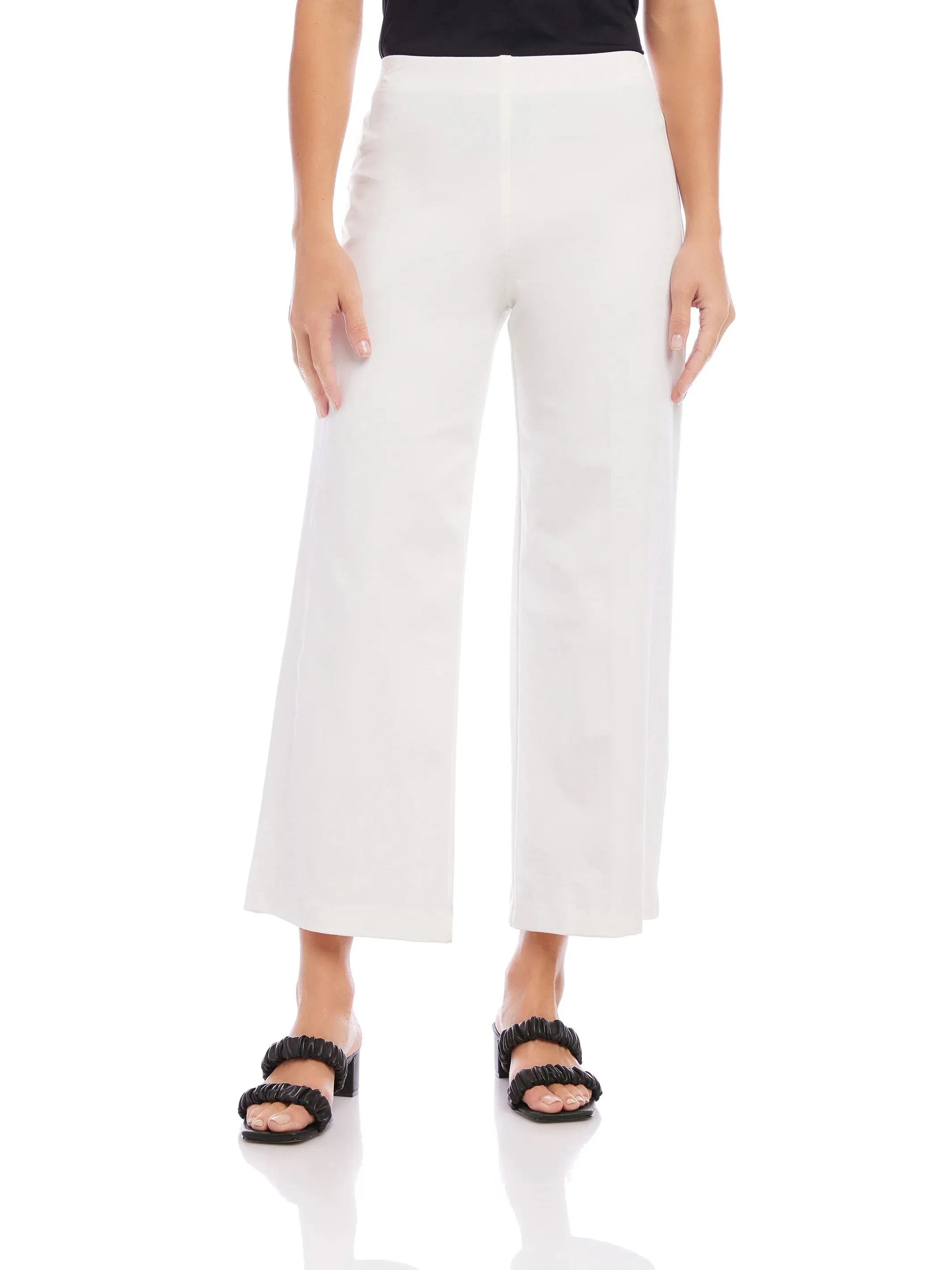 Fifteen Twenty Wide Leg Cropped Pants - OFF WHITE