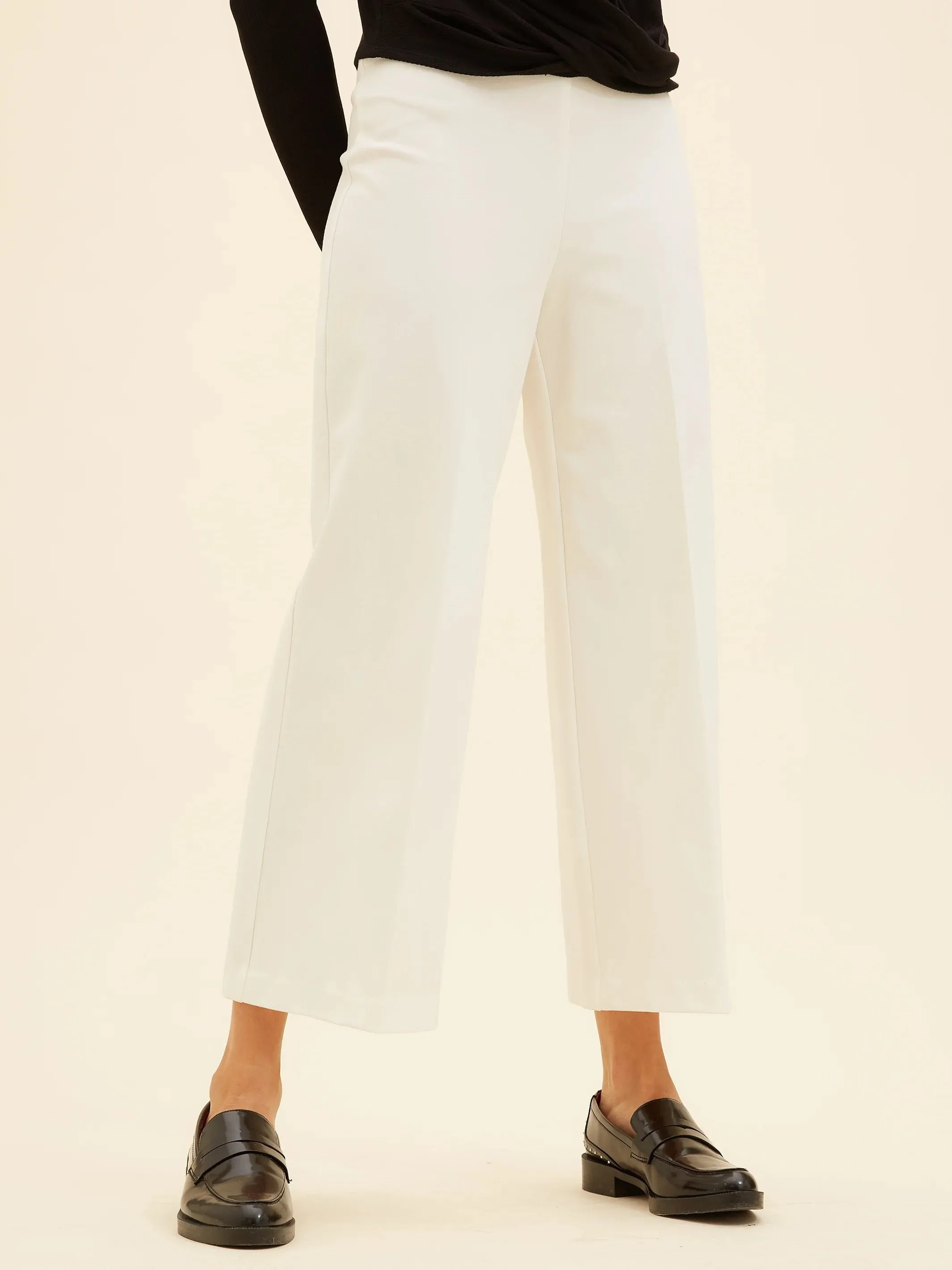 Fifteen Twenty Wide Leg Cropped Pants - OFF WHITE