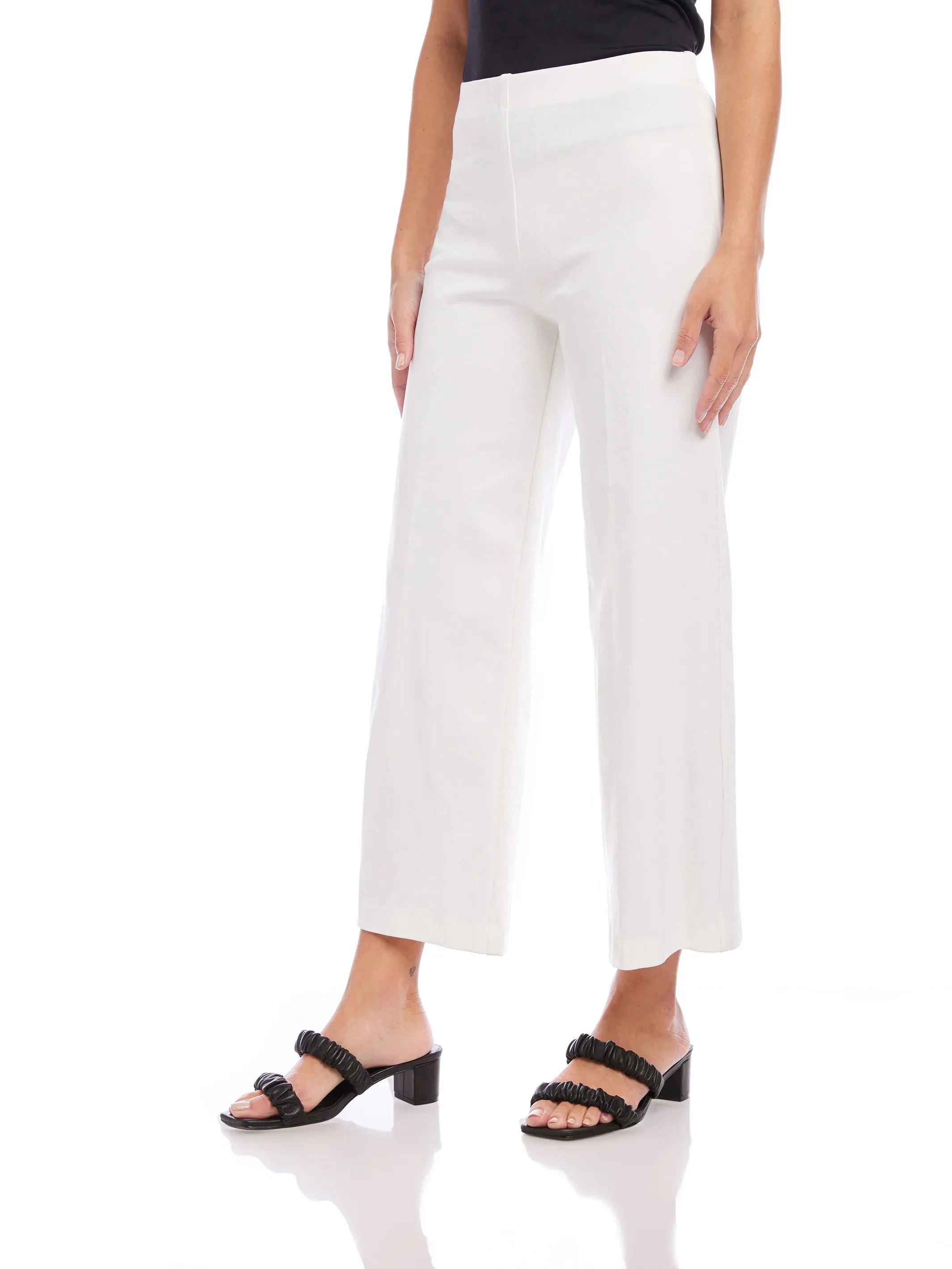 Fifteen Twenty Wide Leg Cropped Pants - OFF WHITE