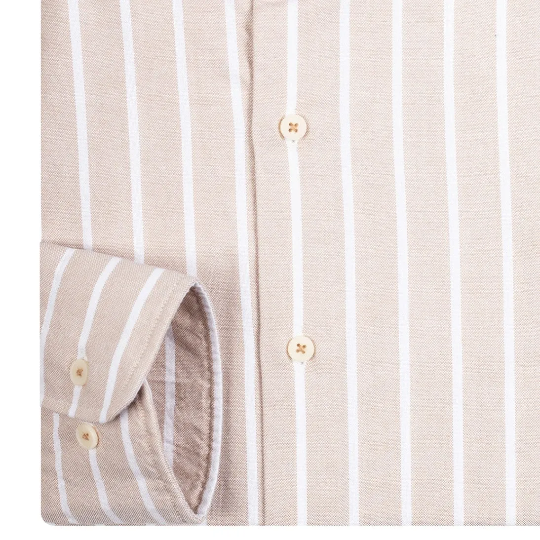 Giordano Pure Cotton Modern Fit Striped Shirt 417840 Beige