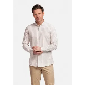 Giordano Pure Cotton Modern Fit Striped Shirt 417840 Beige