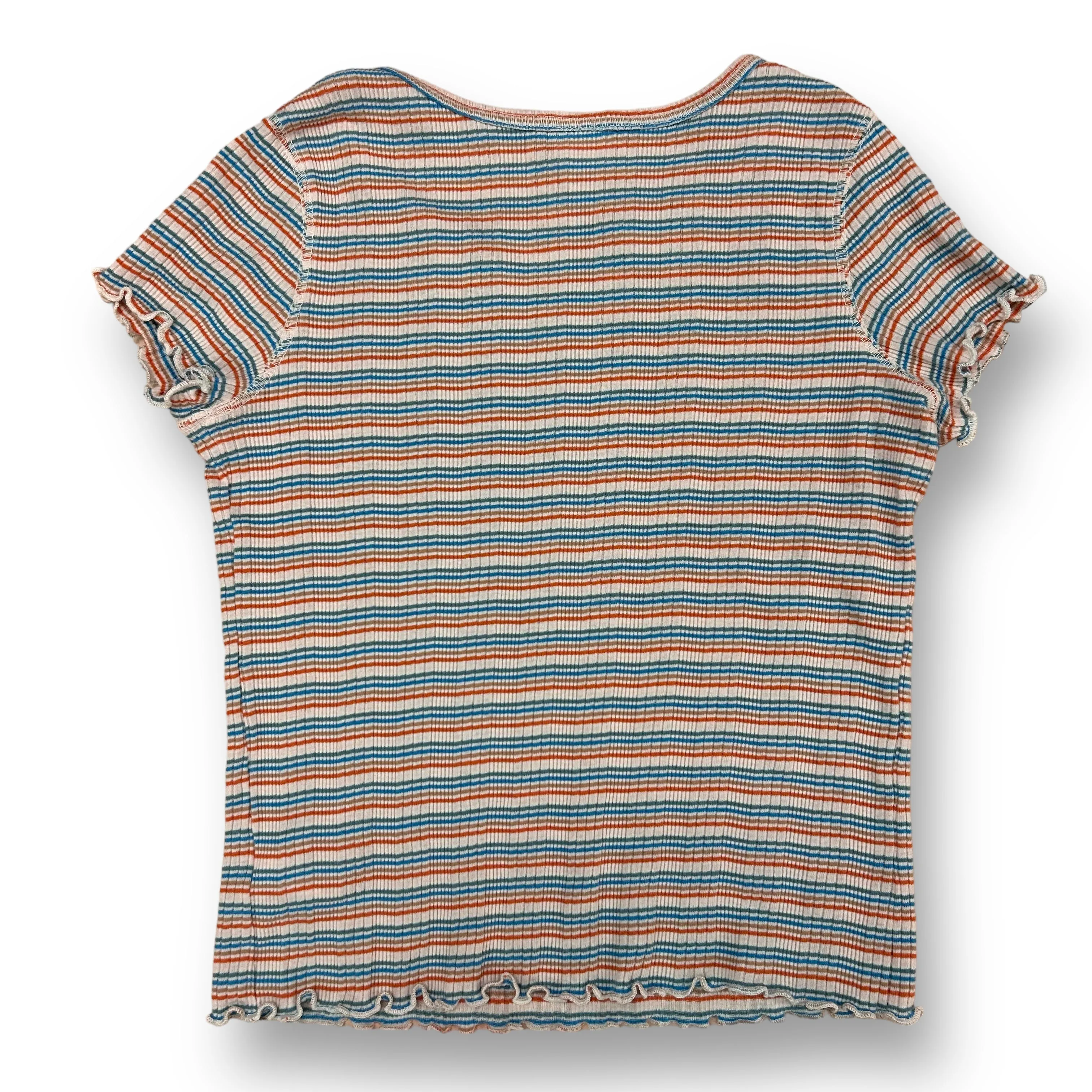 Girls Art Class Size 10/12 Striped Ribbed Short Sleeve Shirt