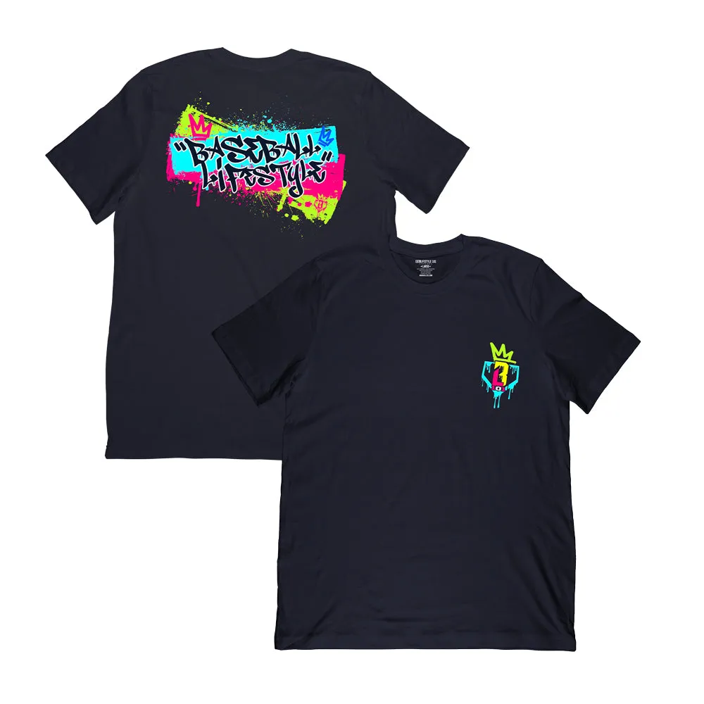 Graffiti Crown Tee - Navy