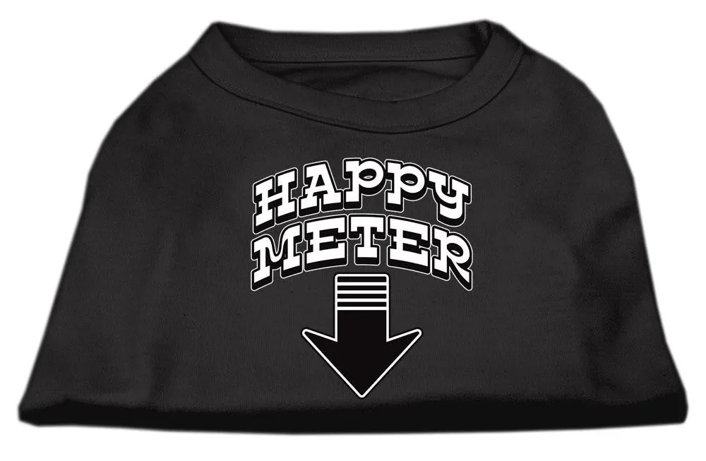 Happy Meter Screen Printed Dog Shirt Black  XS (8)