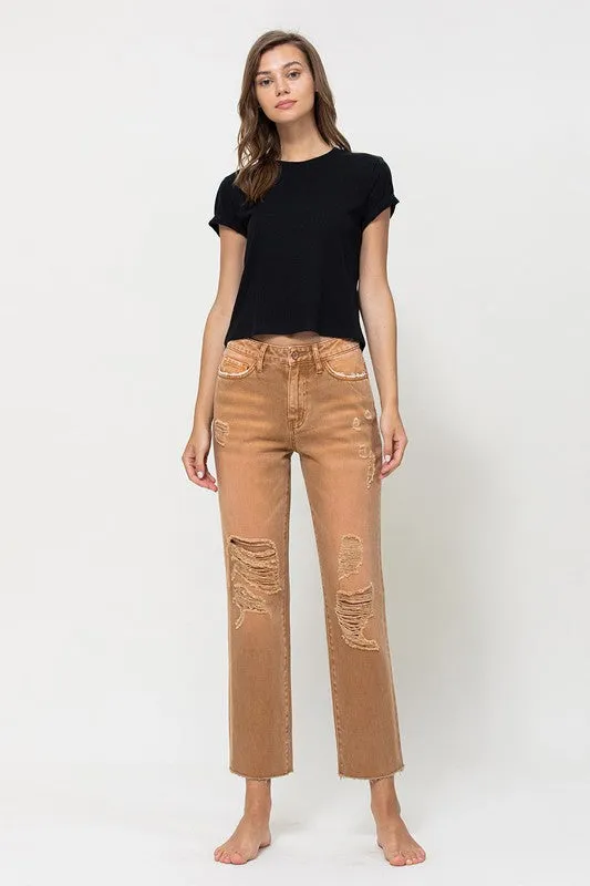 Irene High-RIse Straight Crop Jeans