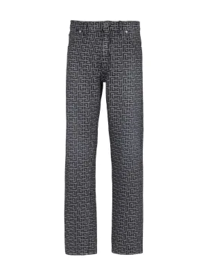 Jacquard Monogram Straight Jeans