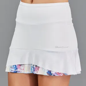 Juliette Two Tier 13" Skort (white/print)