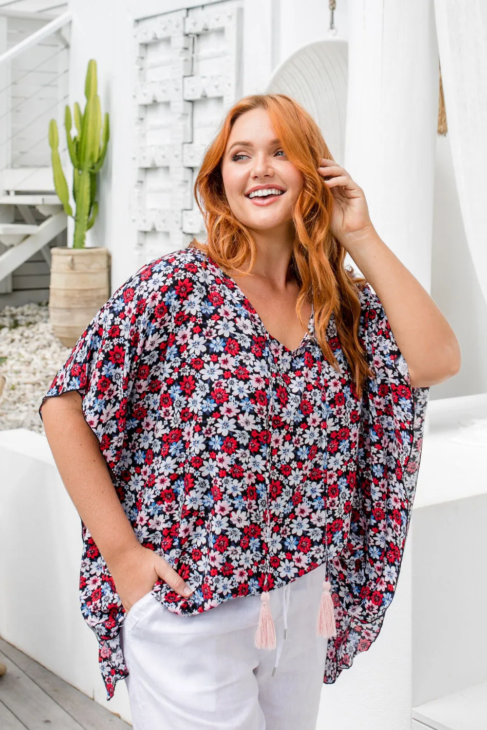 Kaftan Top - Flower Bed