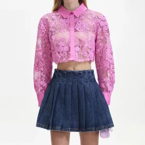 Lace Cropped Shirt