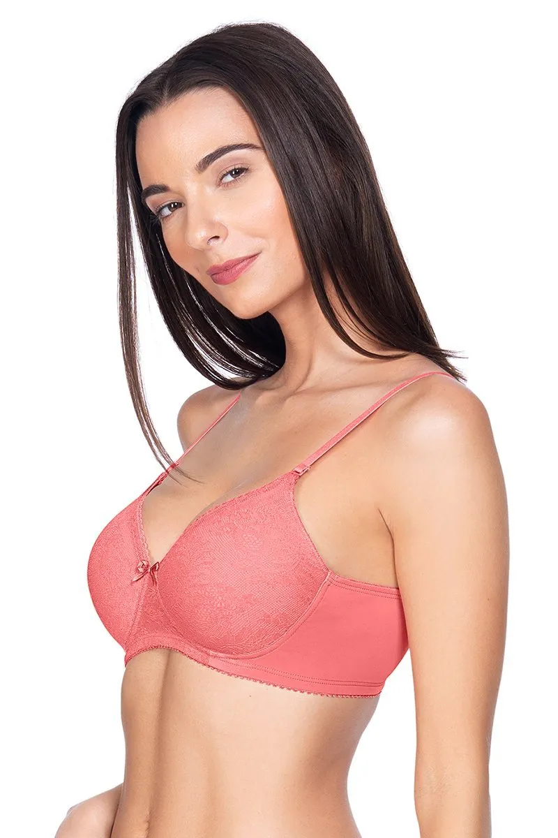 Lace Essentials Padded Non-Wired Bra - D Rose - R Tan