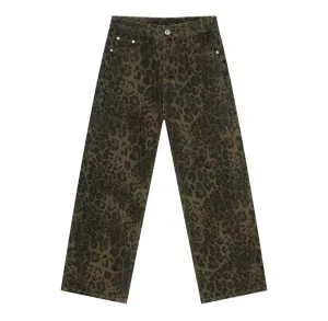 Leopard Wide Leg Jeans