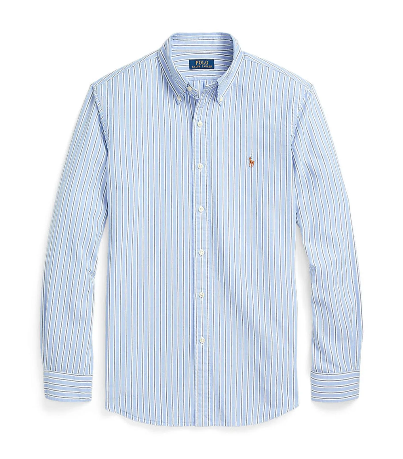 Men's Custom Fit Striped Oxford Shirt Blue/White