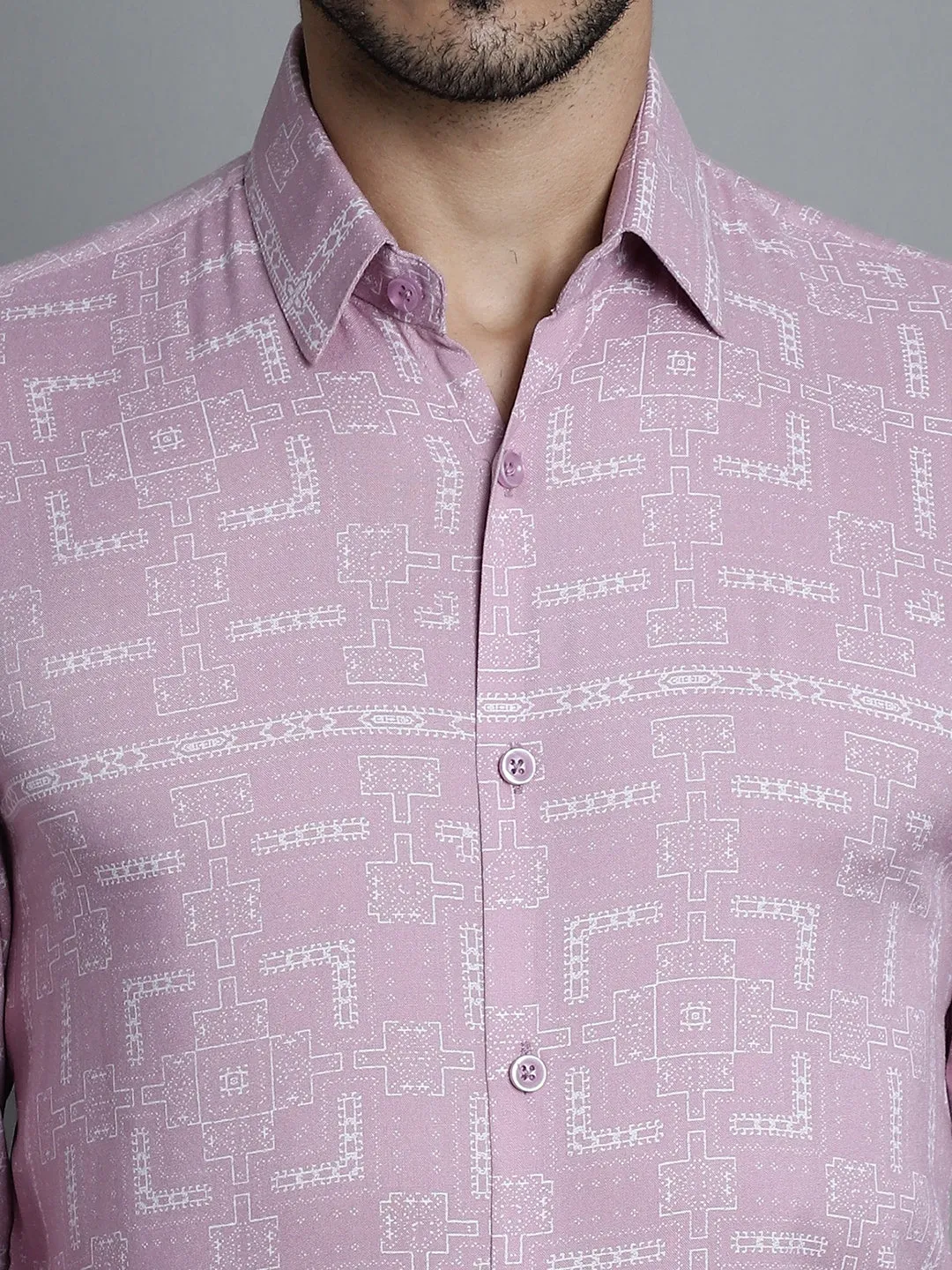 Men's Geometric Printed Formal Shirts - Taantav