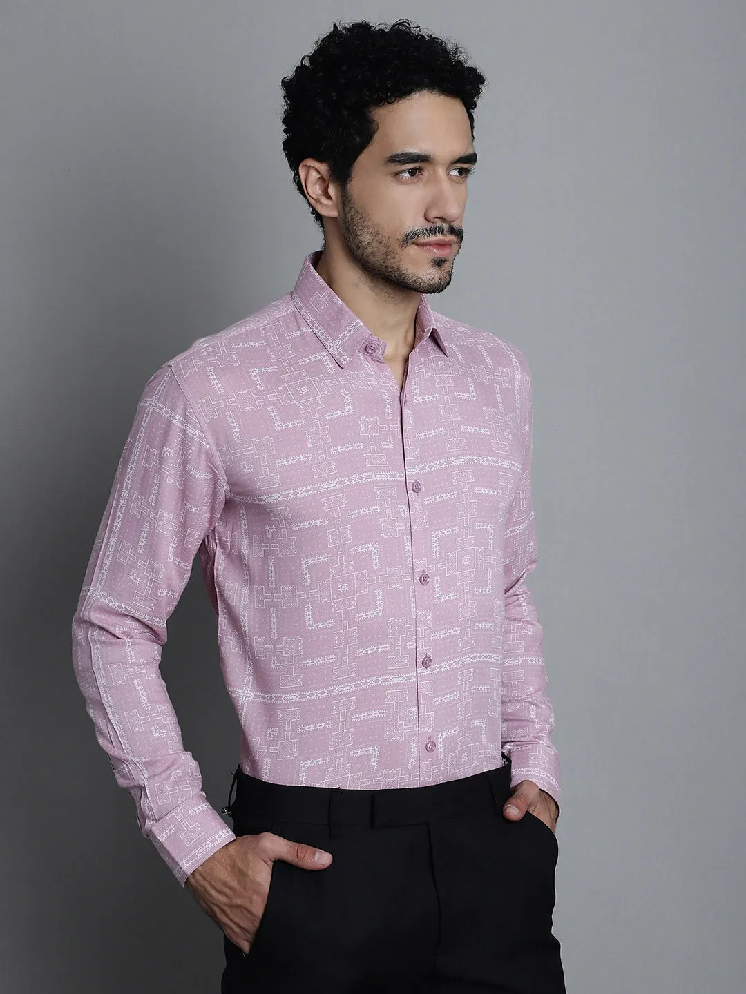 Men's Geometric Printed Formal Shirts - Taantav