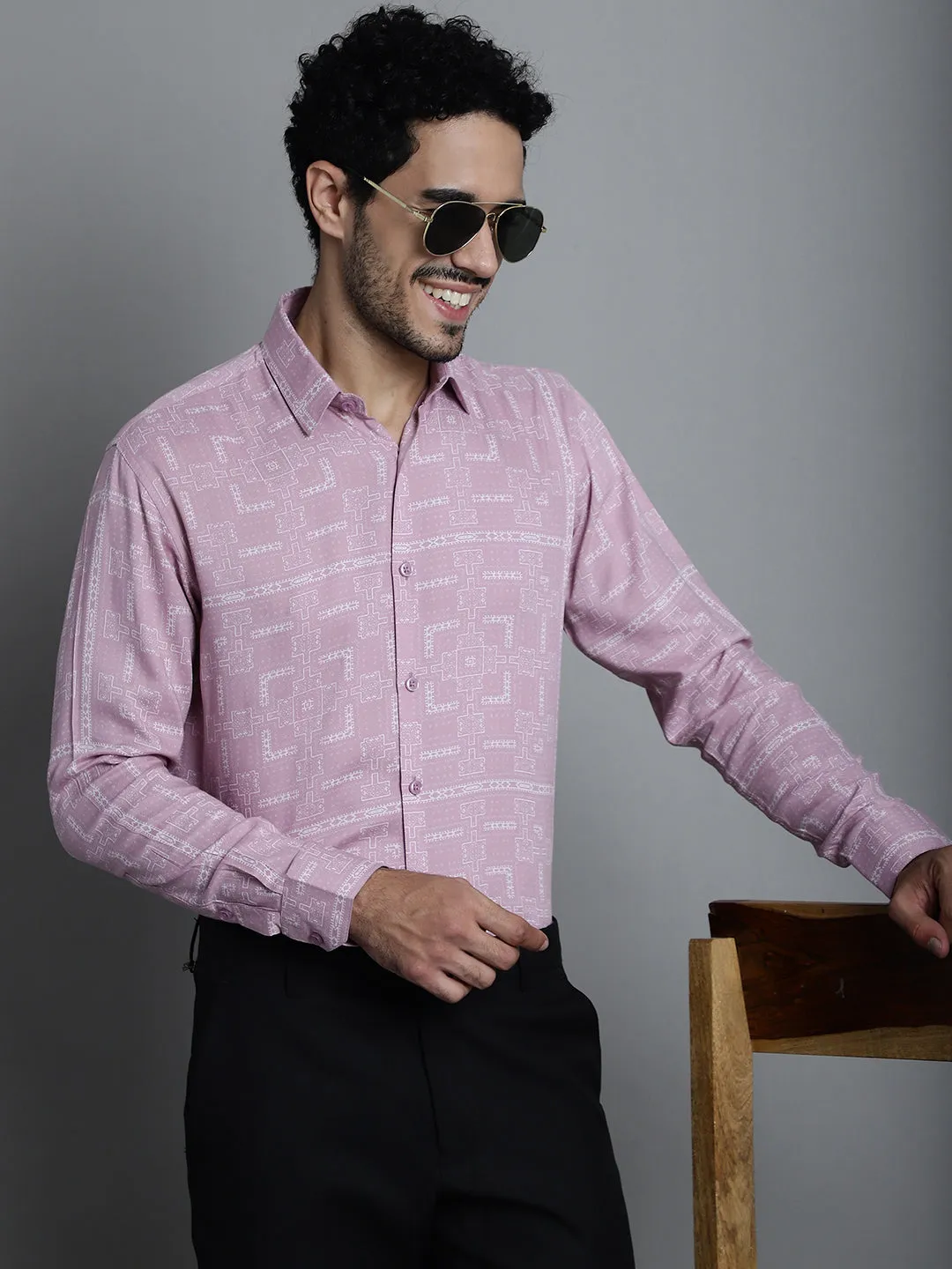 Men's Geometric Printed Formal Shirts - Taantav