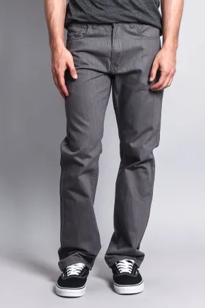 Men's Straight Fit Colored Denim Jeans (Charcoal)