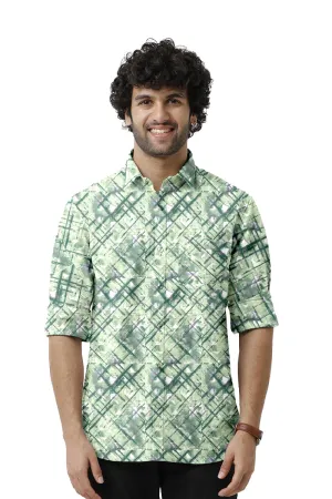 Miami - Green Printed Casual Shirts for Men | Ariser