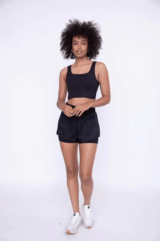 Mono B 2-in-1 Nylon Split Shorts - Black