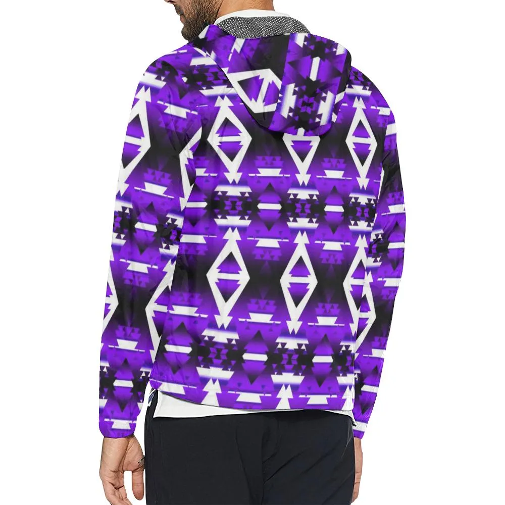 Purple Winter Camp Unisex Windbreaker