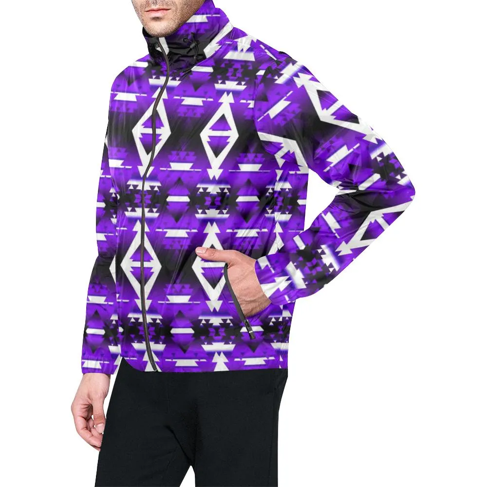 Purple Winter Camp Unisex Windbreaker